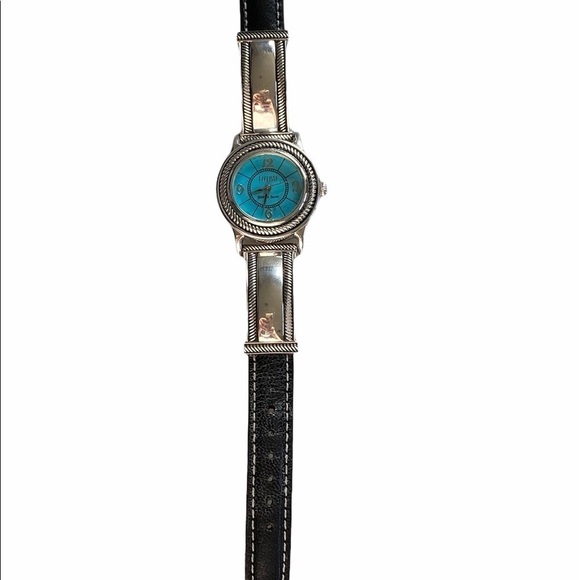 Ecclissi Sterling Silver 925 Turquoise Tone Watch - Picture 9 of 14